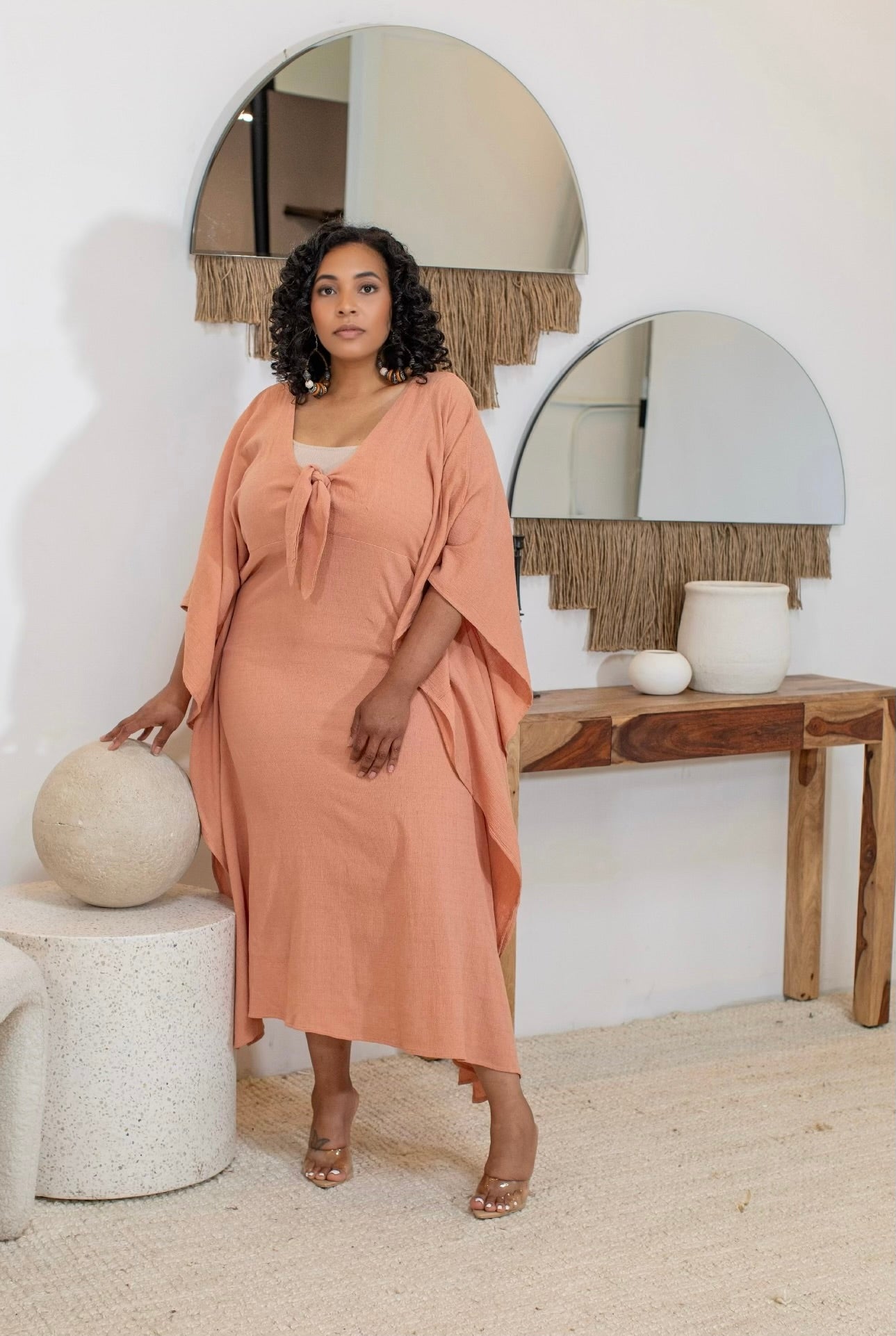 MODERN CHIC KAFTAN-Light Coral