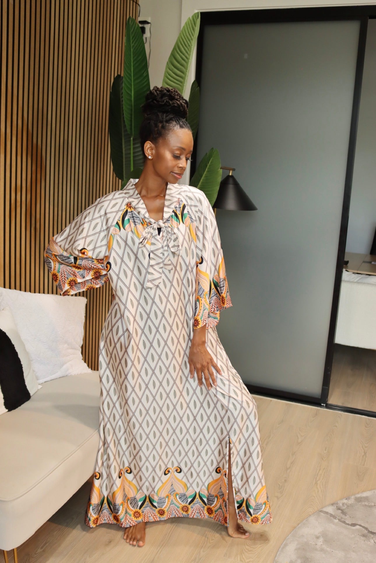 PRINTED LUXE MAXI-Ivory