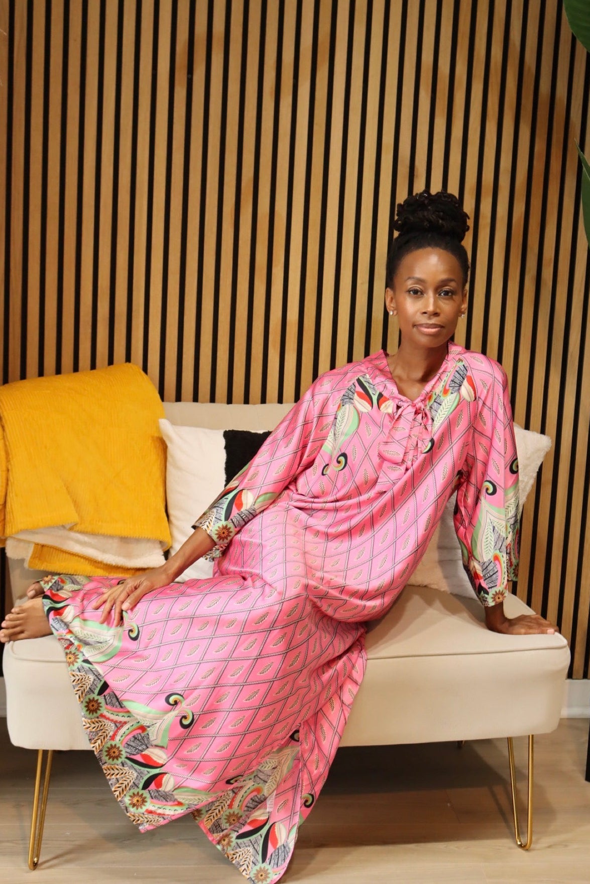 PRINTED LUXE MAXI-Pink