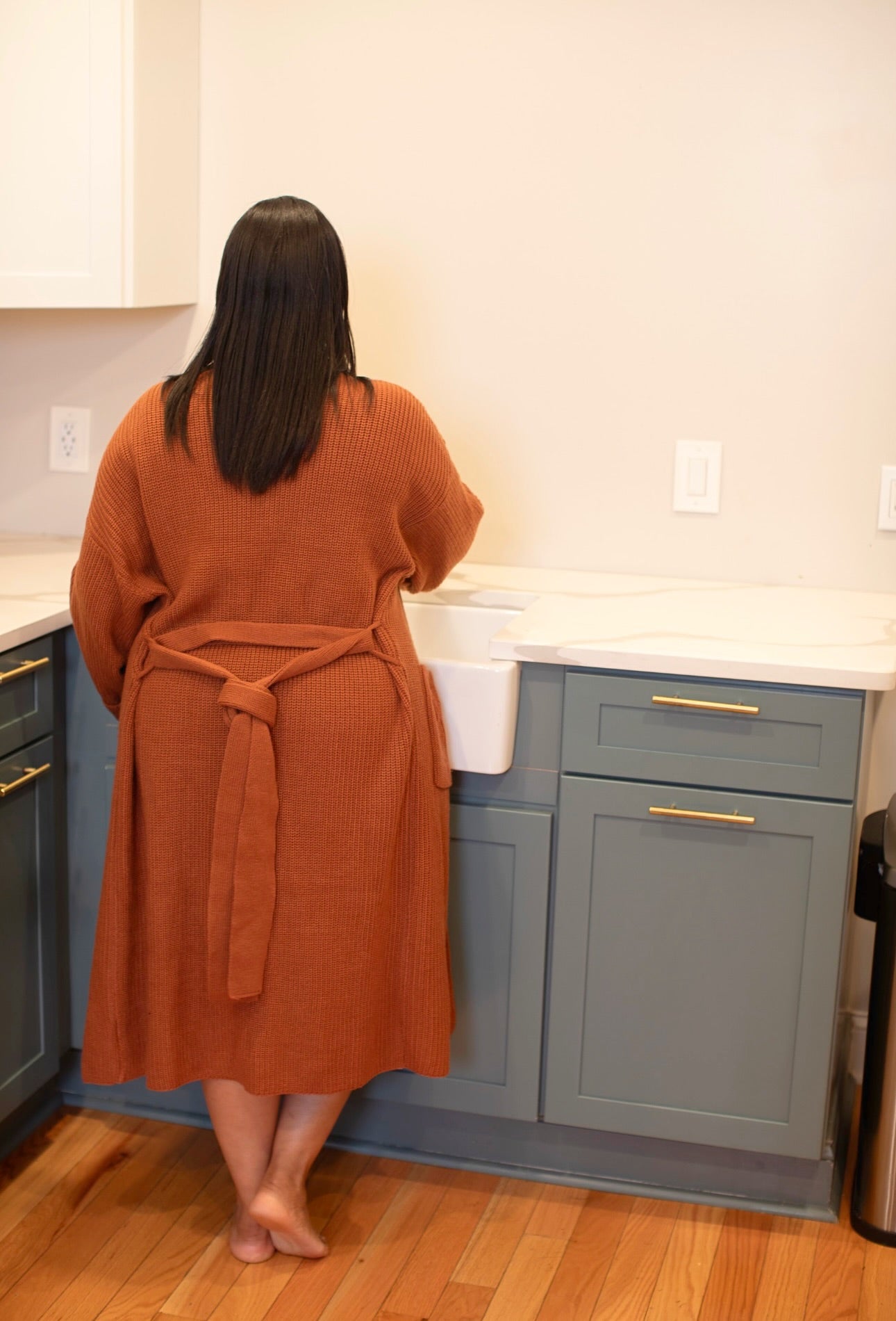 COZY WRAP CARDIGAN-Brick