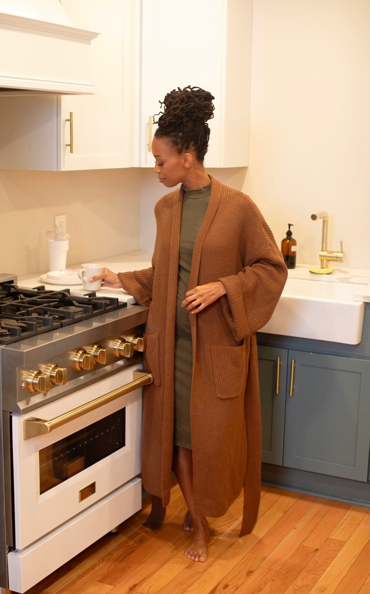 COZY WRAP CARDIGAN-Espresso