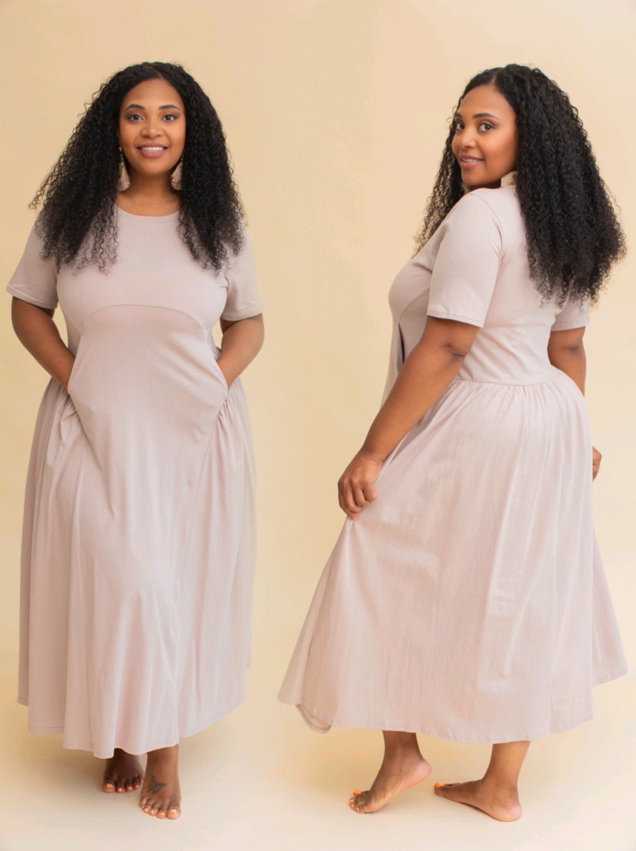 Jersey Maxi Dress-Mauve