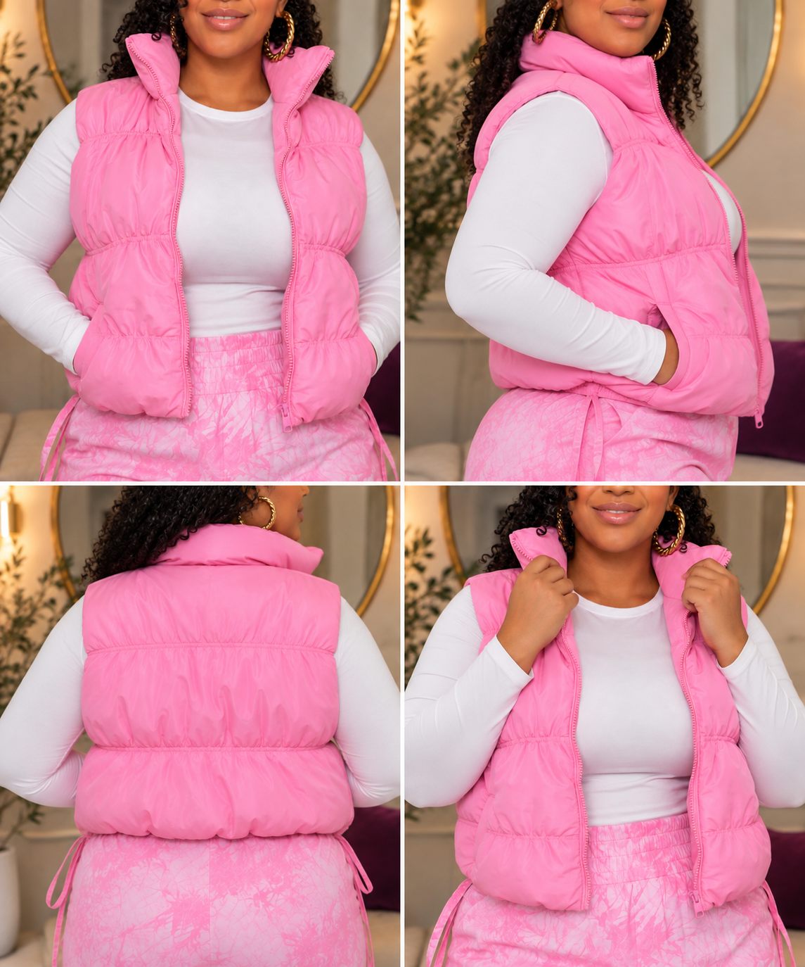 Cropped Puffer Vest-3 color options