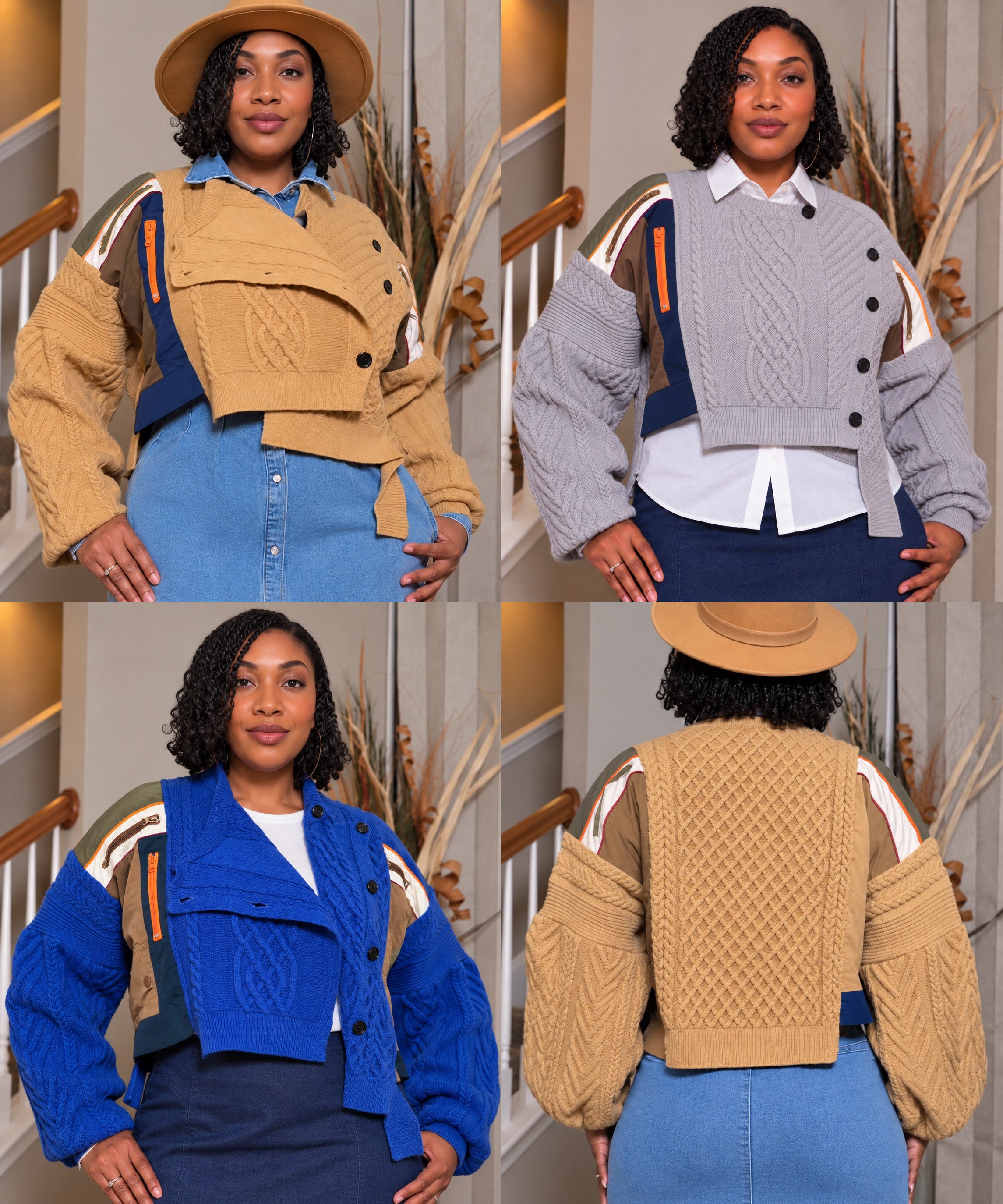 Multi-Way Cable Knit Sweater