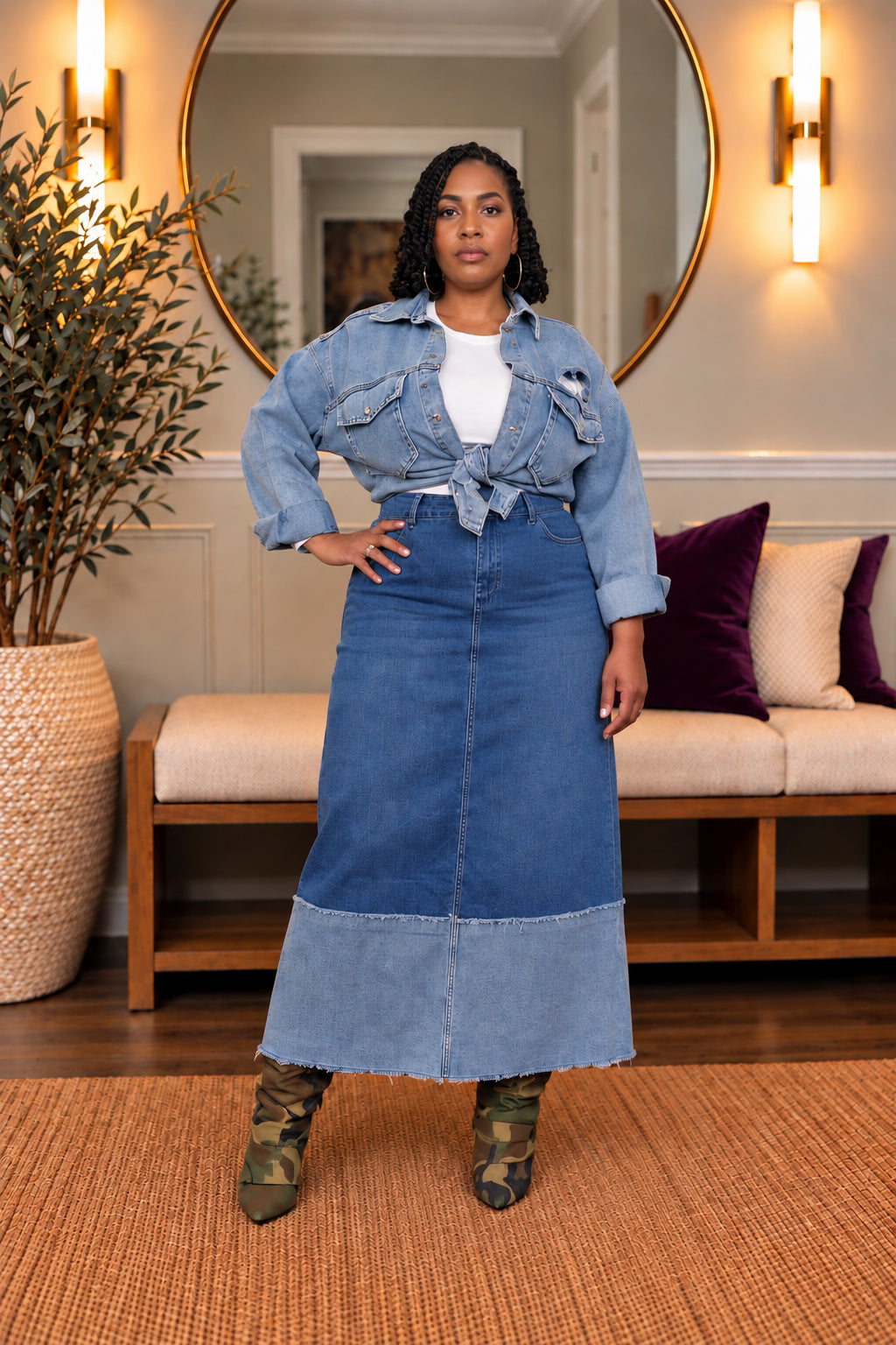 Denim on Denim Skirt