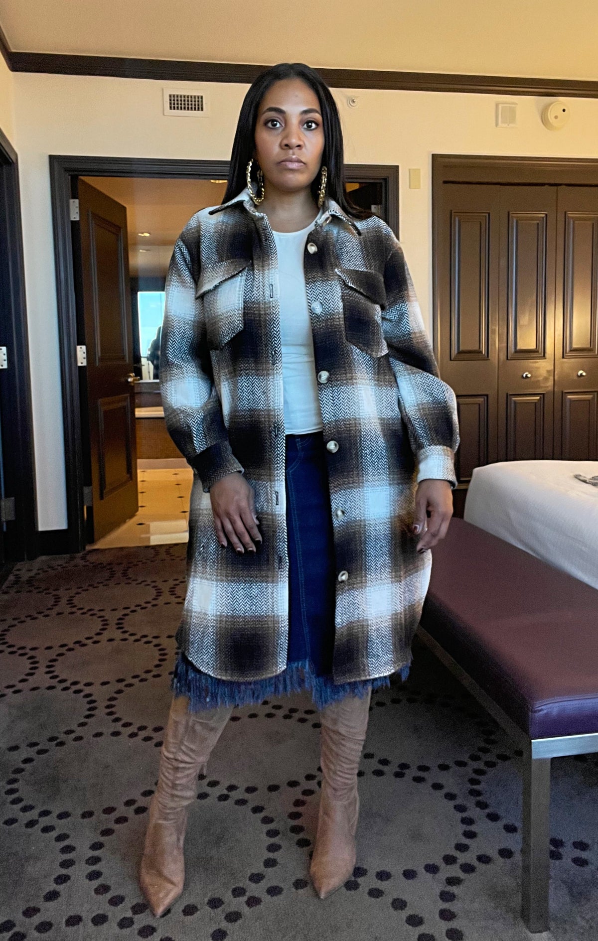 PLAID SHACKET-(2 color options) - Modest Vybez Boutique