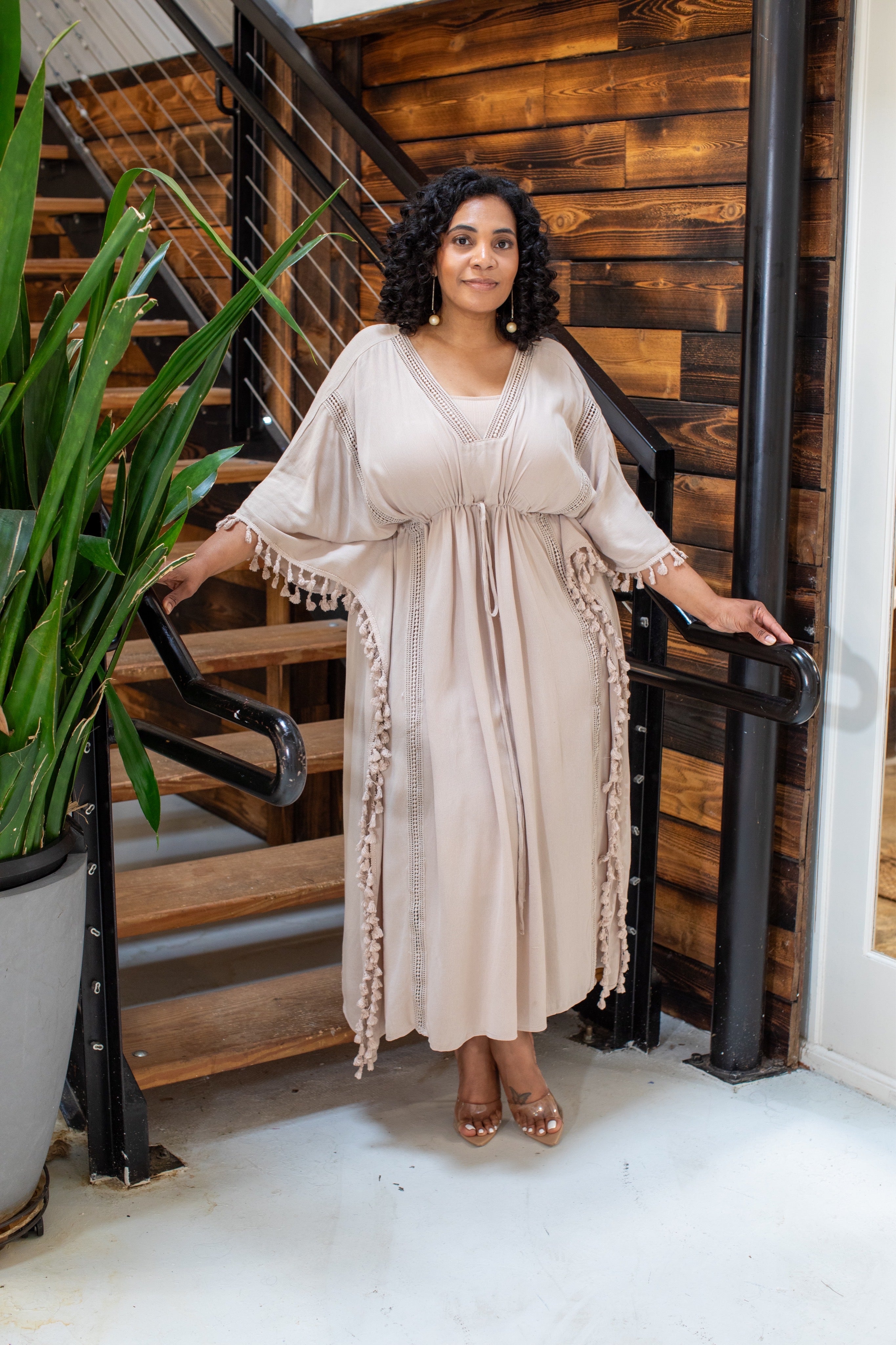 Tasseled Kaftan (2 color options) - Modest Vybez Boutique