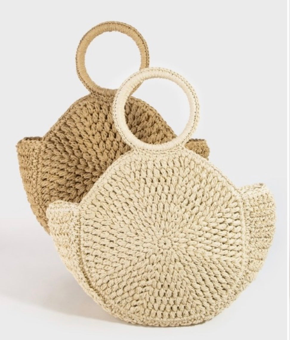 STRAW BRAIDED HANDBAG