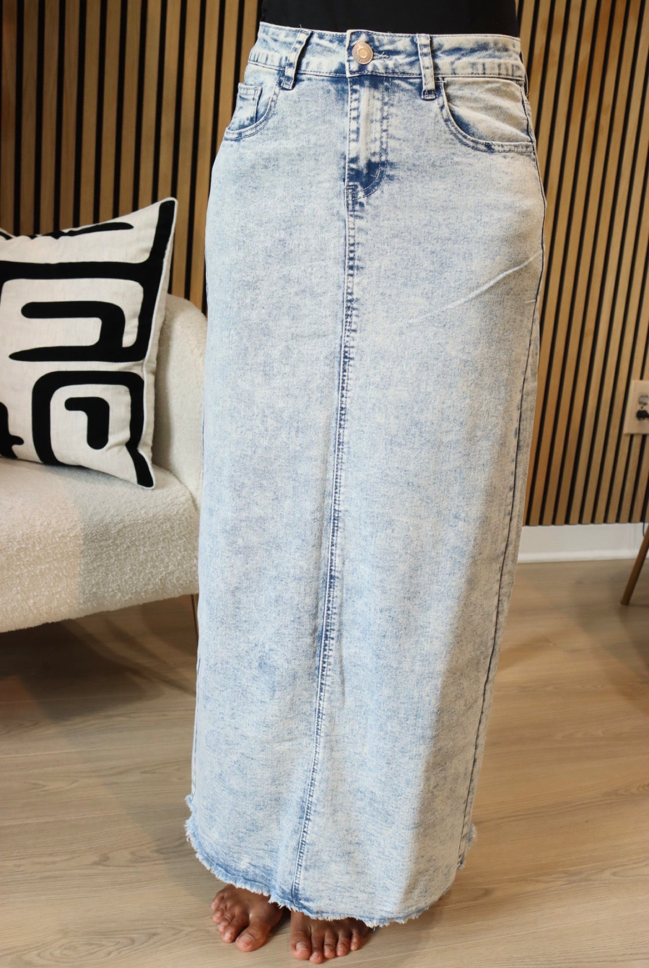 ACID WASH DENIM SKIRT
