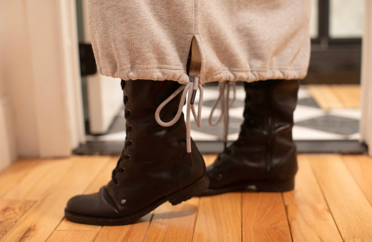 HOODIE SWEAT DRESS-Gray