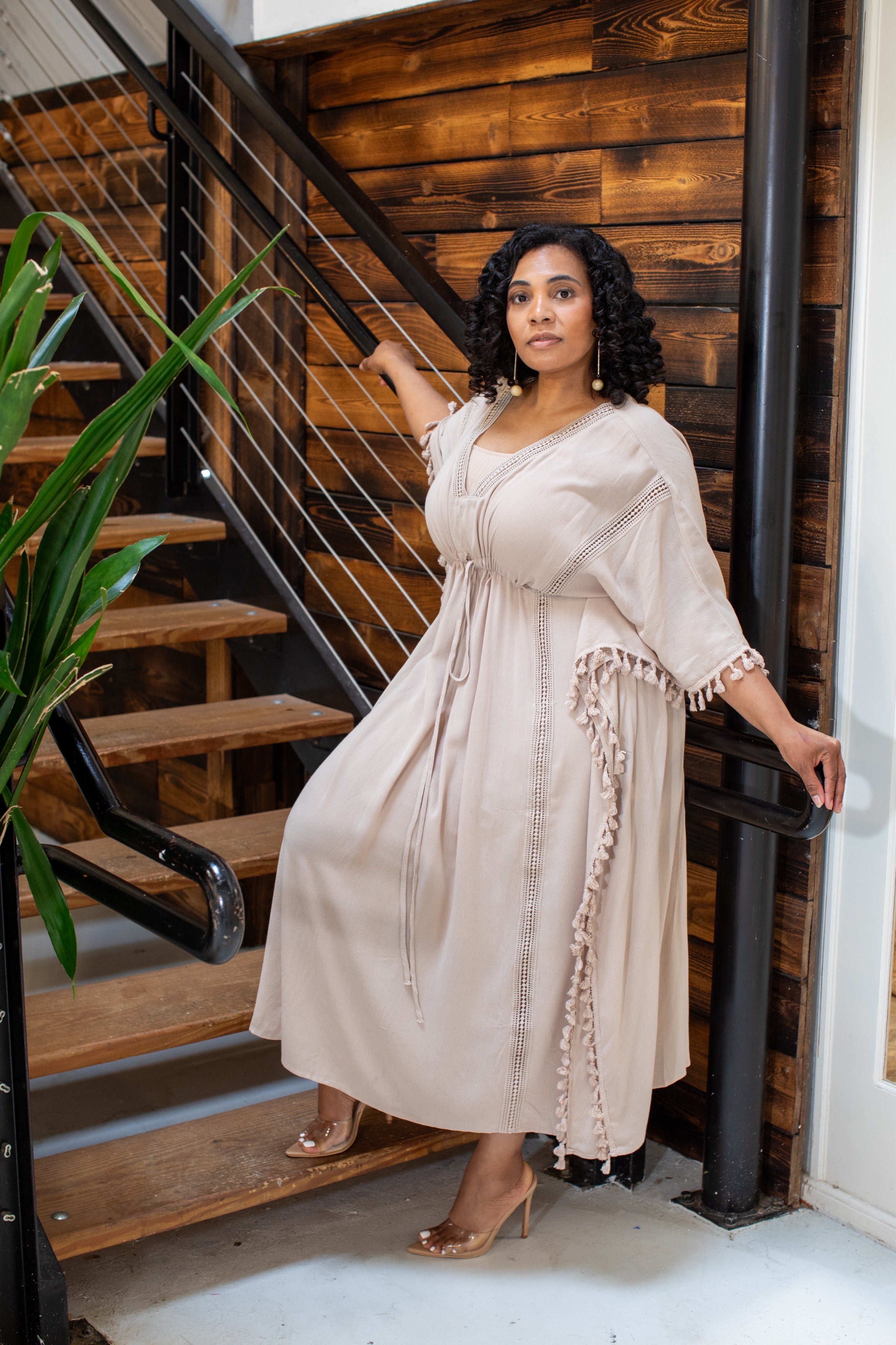 Tasseled Kaftan (2 color options) - Modest Vybez Boutique