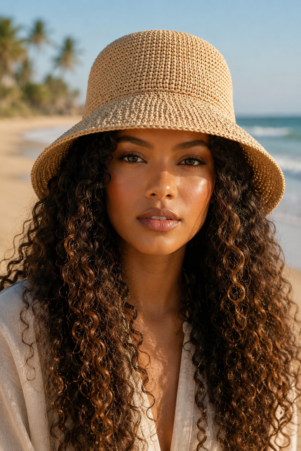 STRAW BUCKET HAT