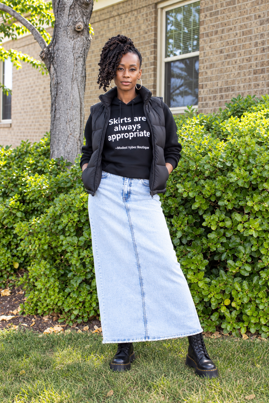 ACID WASH DENIM SKIRT