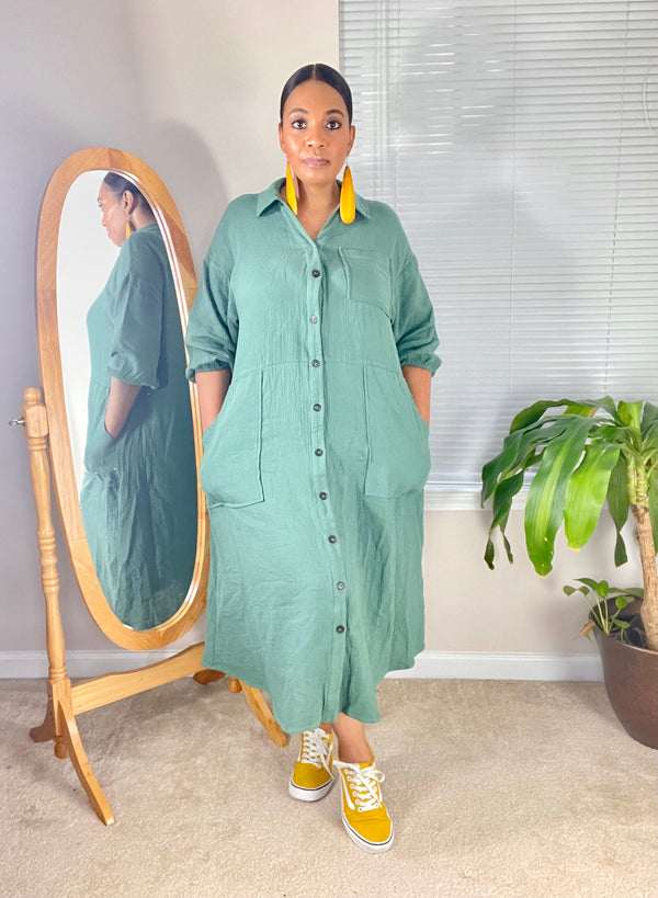 BUTTON UP (SAGE)