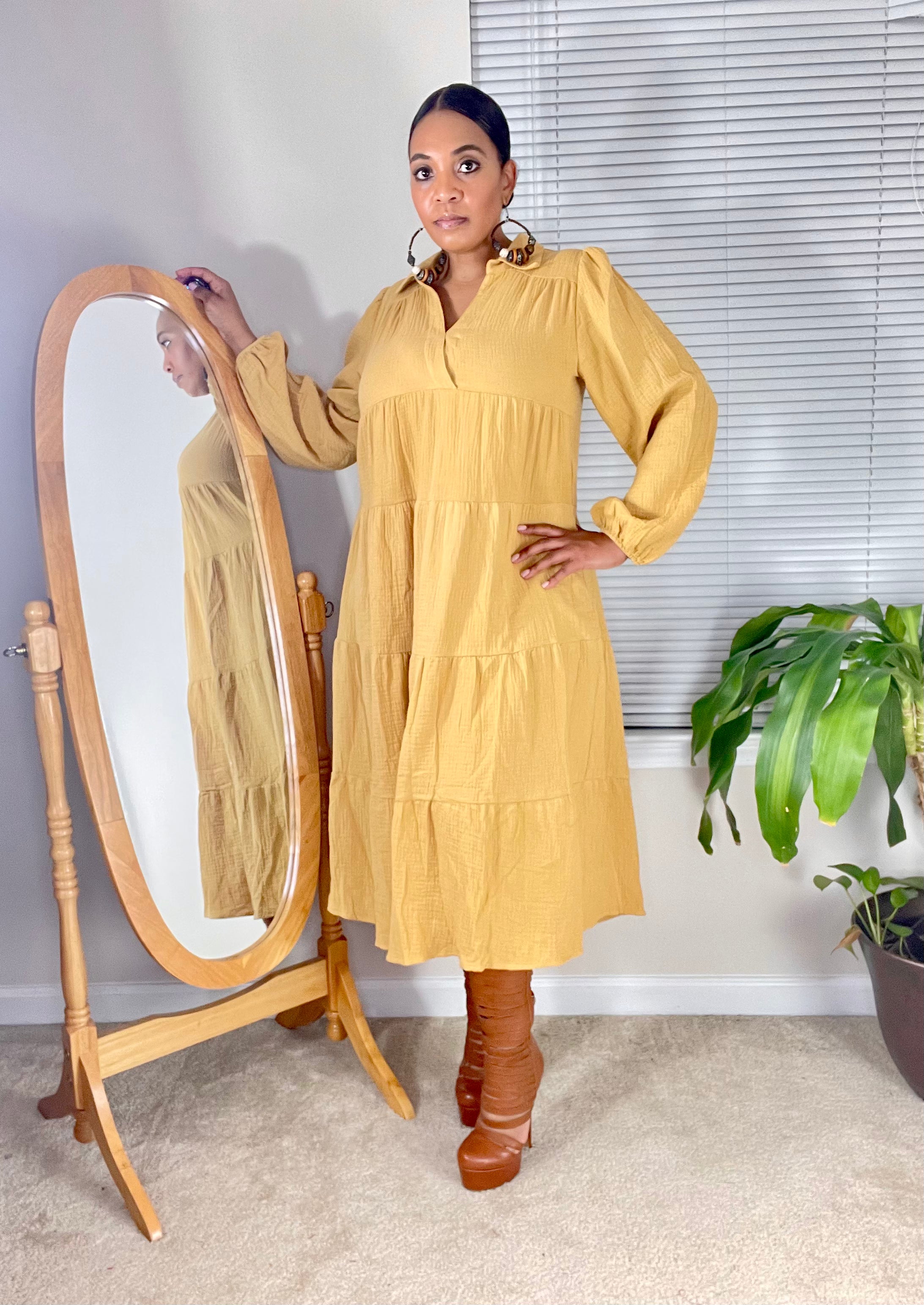 TOP TIER-(Mustard) - Modest Vybez Boutique