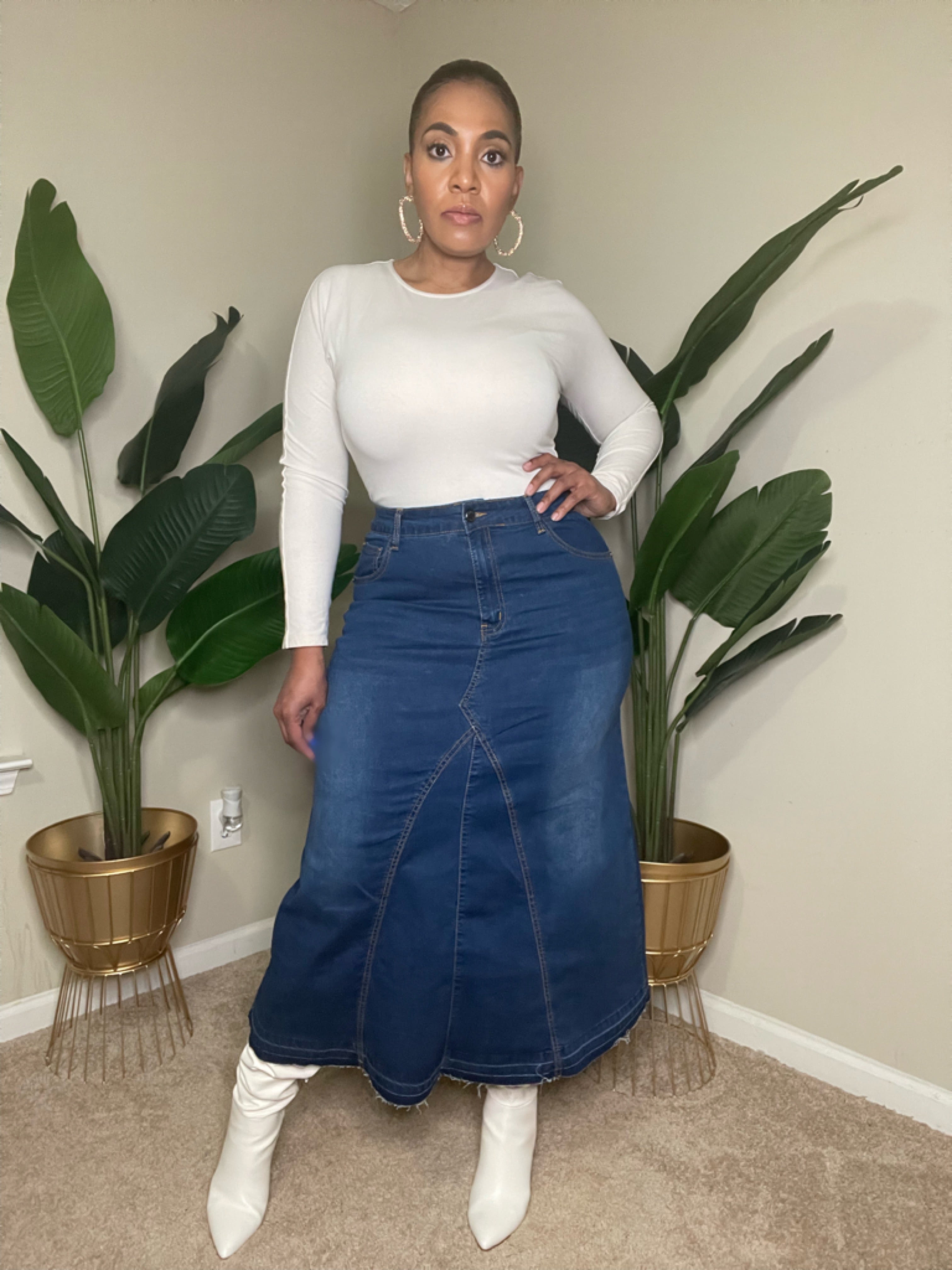 DENIM FLARE (Dark Denim) - Modest Vybez Boutique