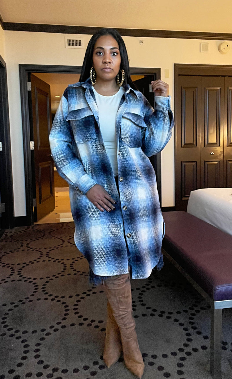 PLAID SHACKET-(2 color options)
